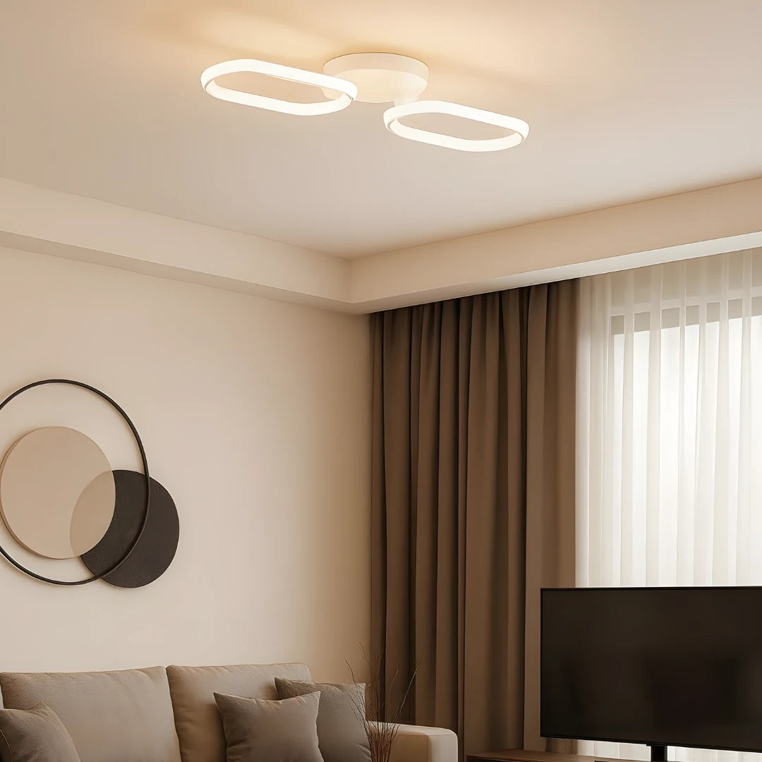 Hermes Modern Beyaz 2'Li Plafonyer Ultra Power Beyaz Ledli Avize