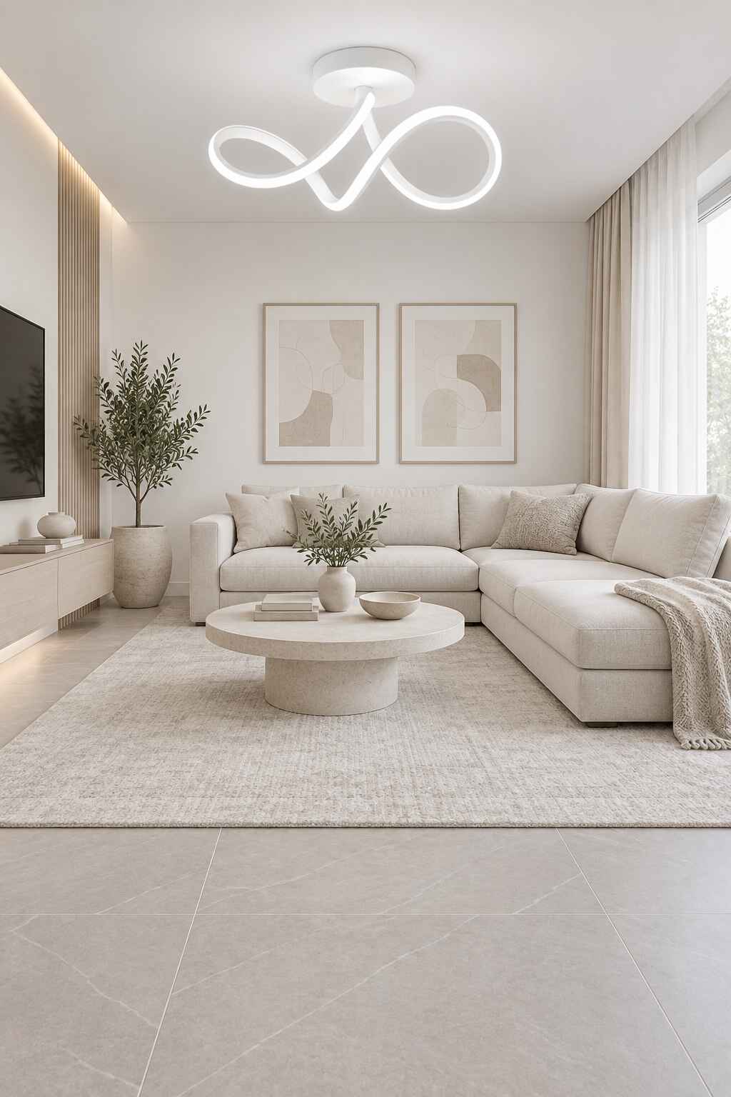 Casabella Modern Beyaz Plafonyer Ultra Power Beyaz Ledli Avize