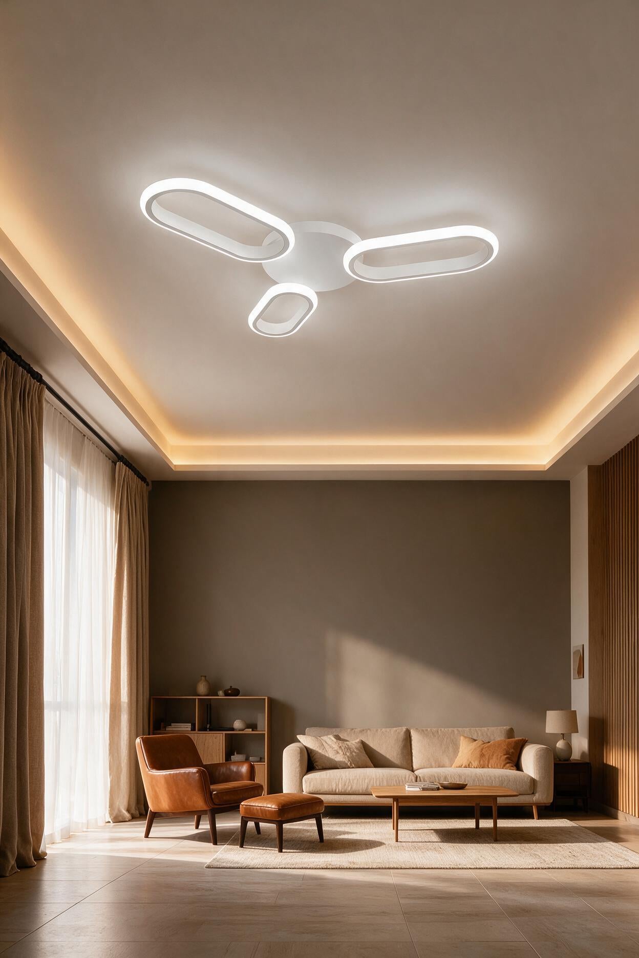 Hermes Beyaz 3'Lü Modern Ultra Power Beyaz Ledli 3'Lü Plafonyer Ledli Avize