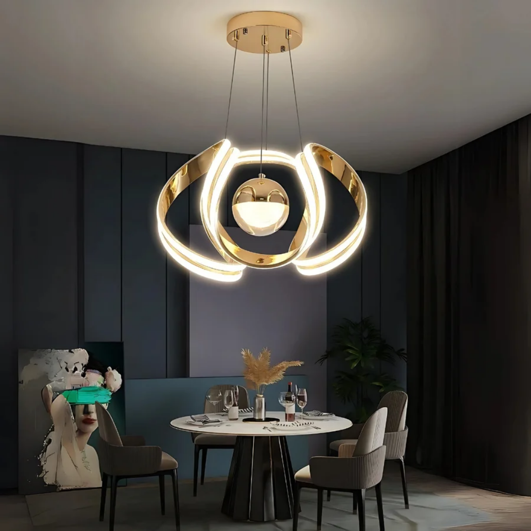 Legna Gold 3 Renk Ledli Modern Özel Tasarım Sarkıt Led Avize