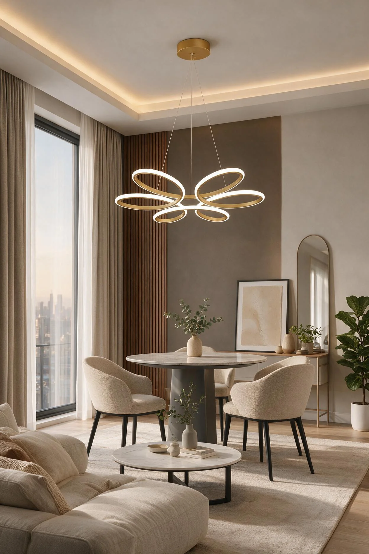 Linda Eskitme Kumandalı 3 Renk 60 cm Sarkıt Avize