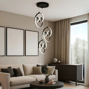 Trend 3'Lü Siyah Sarkık Power Beyaz Ledli Avize Modern Led Avize