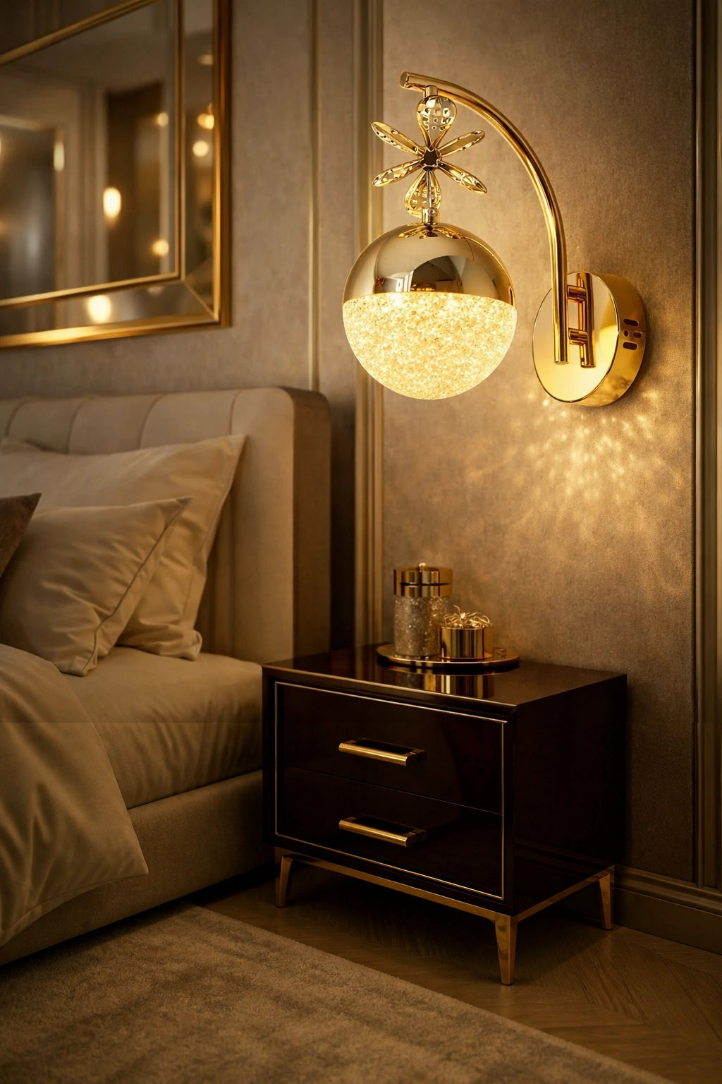 Diana Gold 3 Renk Ledli Gold Kelebek Dekor Detaylı Lüks Modern Tasarım Tekli Ledli Aplik