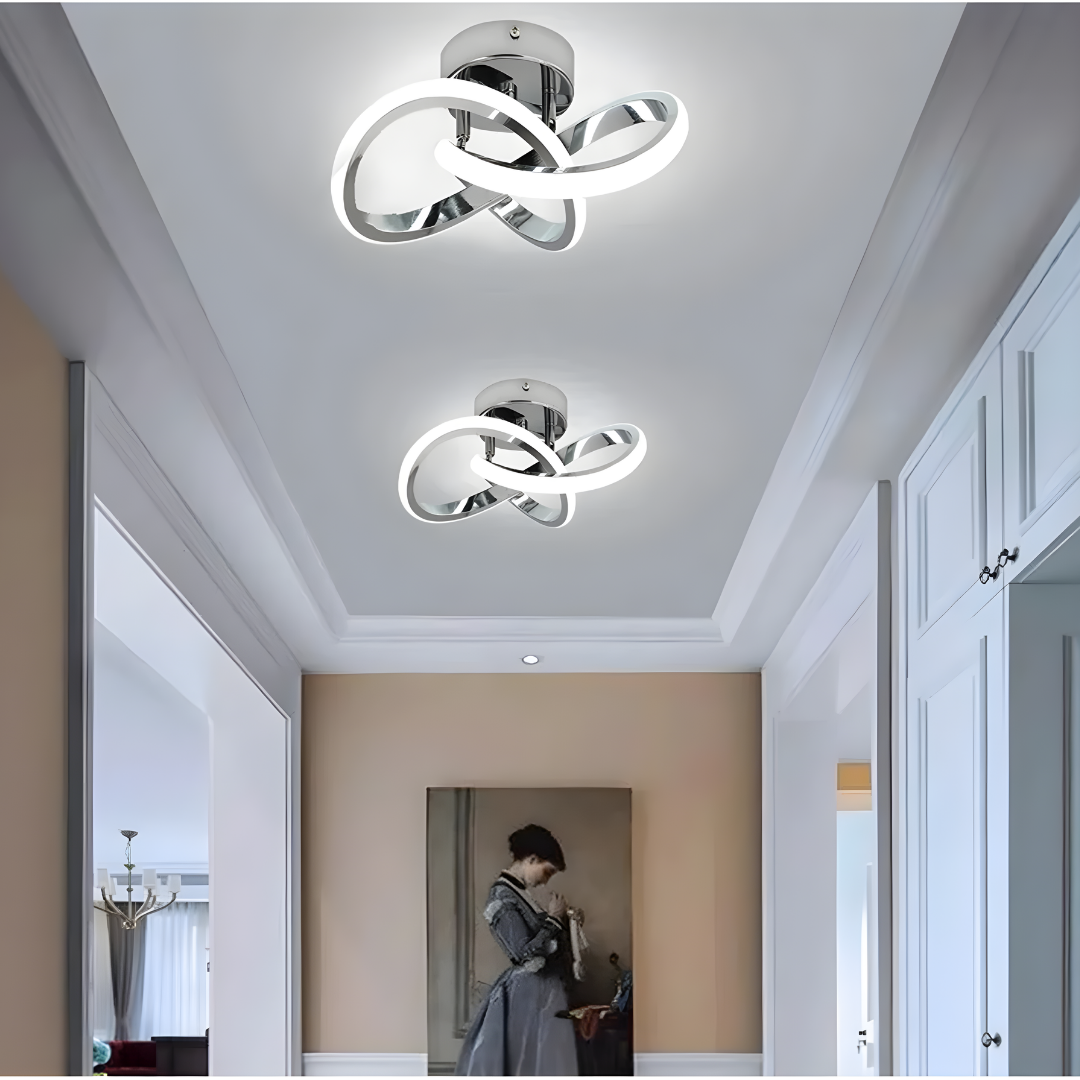 Elagans Gri Modern Ultra Power Beyaz Ledli Plafonyer Tekli Ledli Avize