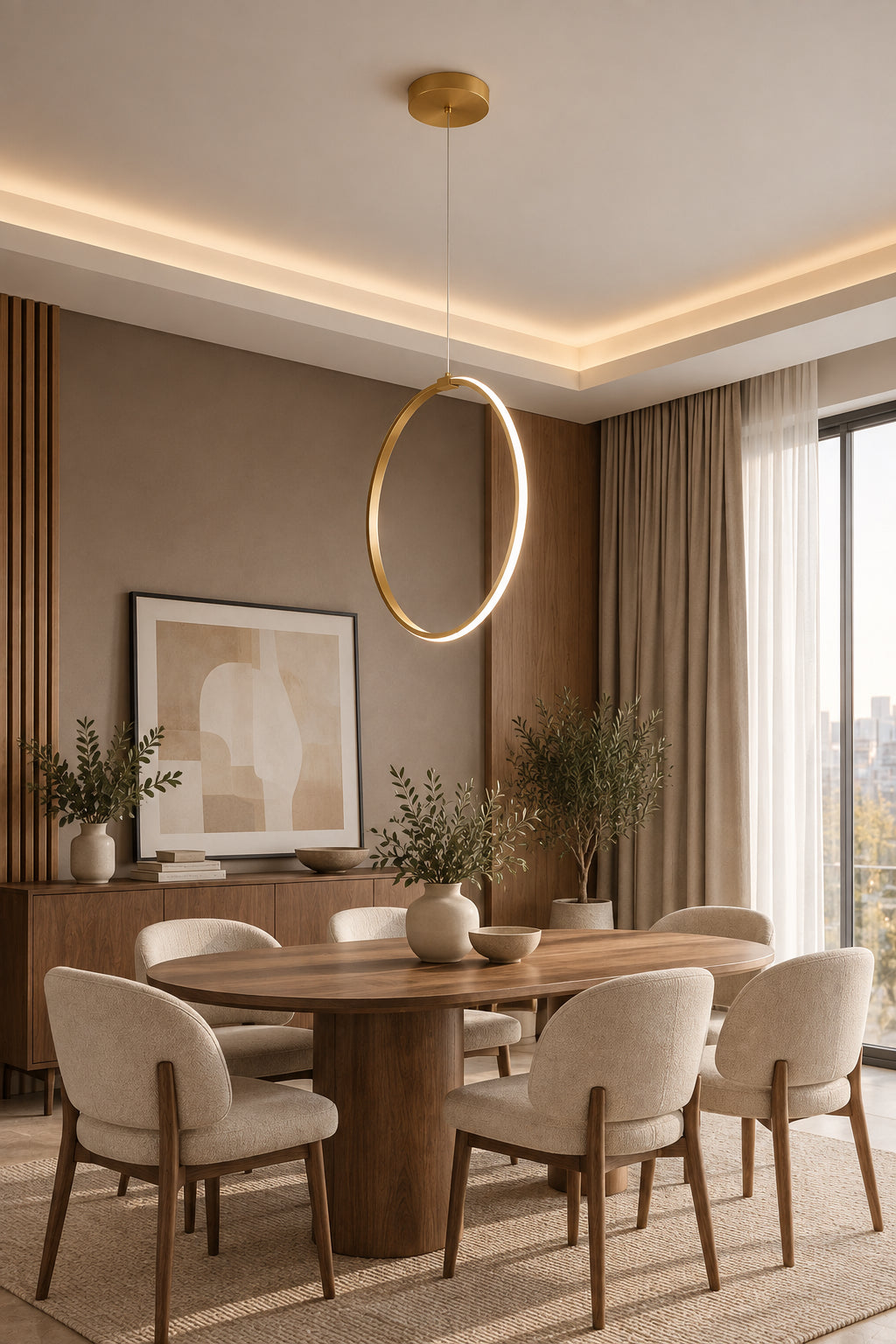 Rings Eskitme Tekli Sarkıt Led Günışığı Ultra Ledli Salon Mutfak Oda Hol Ledli Avize