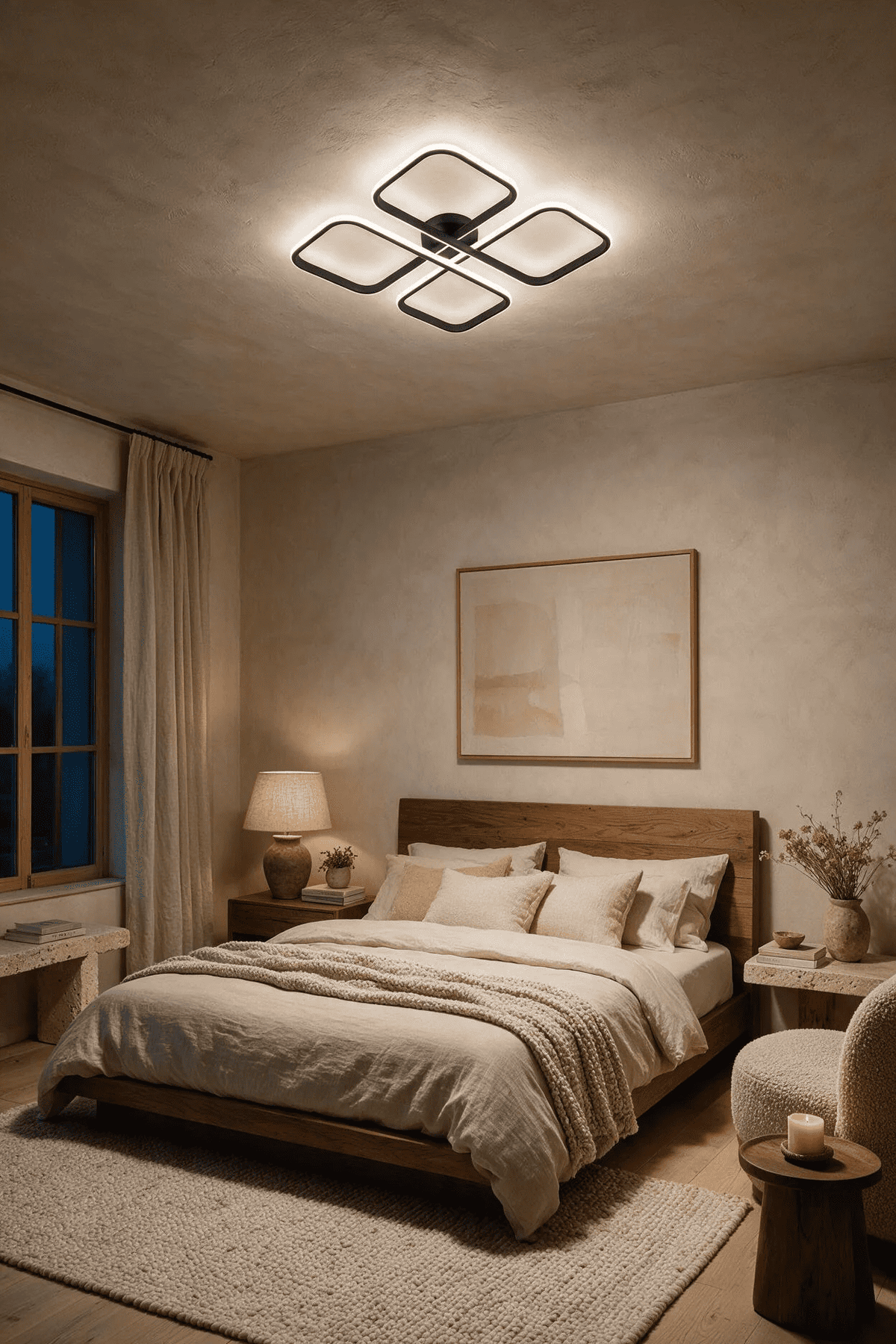 Riva Siyah 3 Renk Plafonyer Led Avize