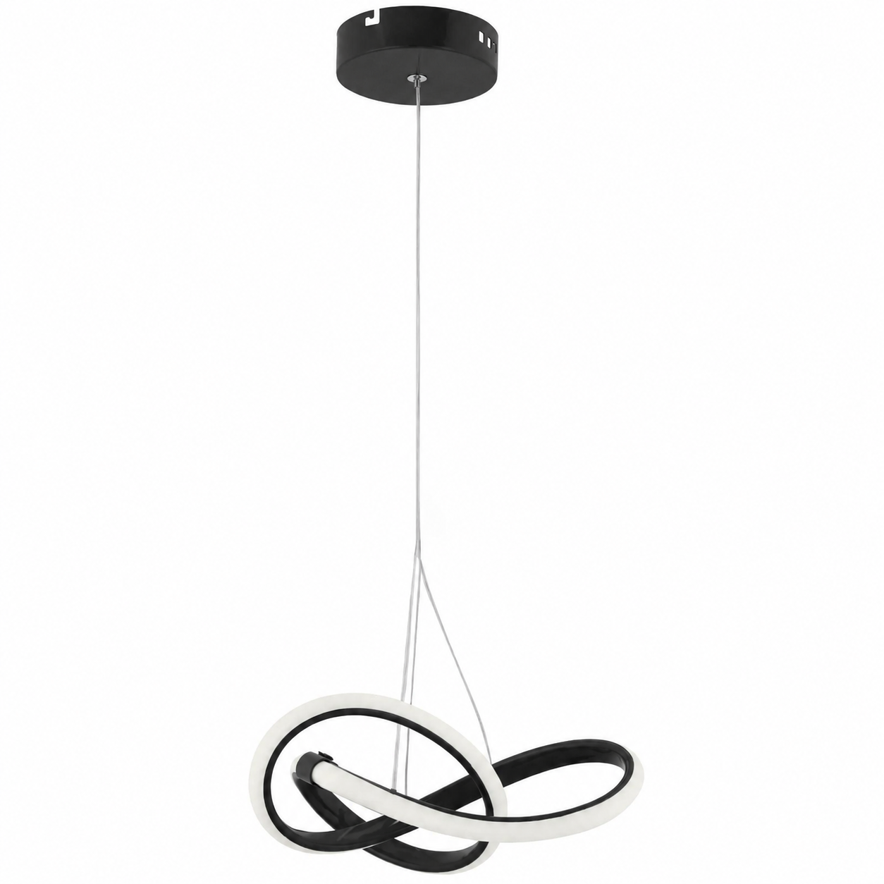 Modern Bonna Tekli Siyah Sarkıt Led Beyaz Işık Power Ledli Salon Mutfak Oda Hol Ledli Avize