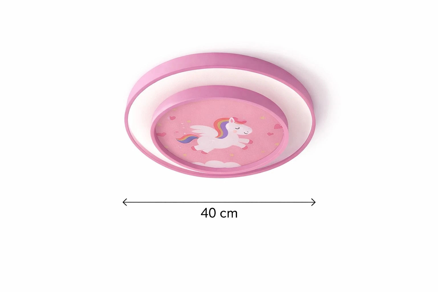 Unicorn 40'LIK 2 Katlı Modern Tasarım Uzaktan Kumandalı Dimmerli Gece Modlu 3 Renk Ledli Plafonyer Ledli Avize Çoçuk Odası Avizesi-Çap 40 Cm