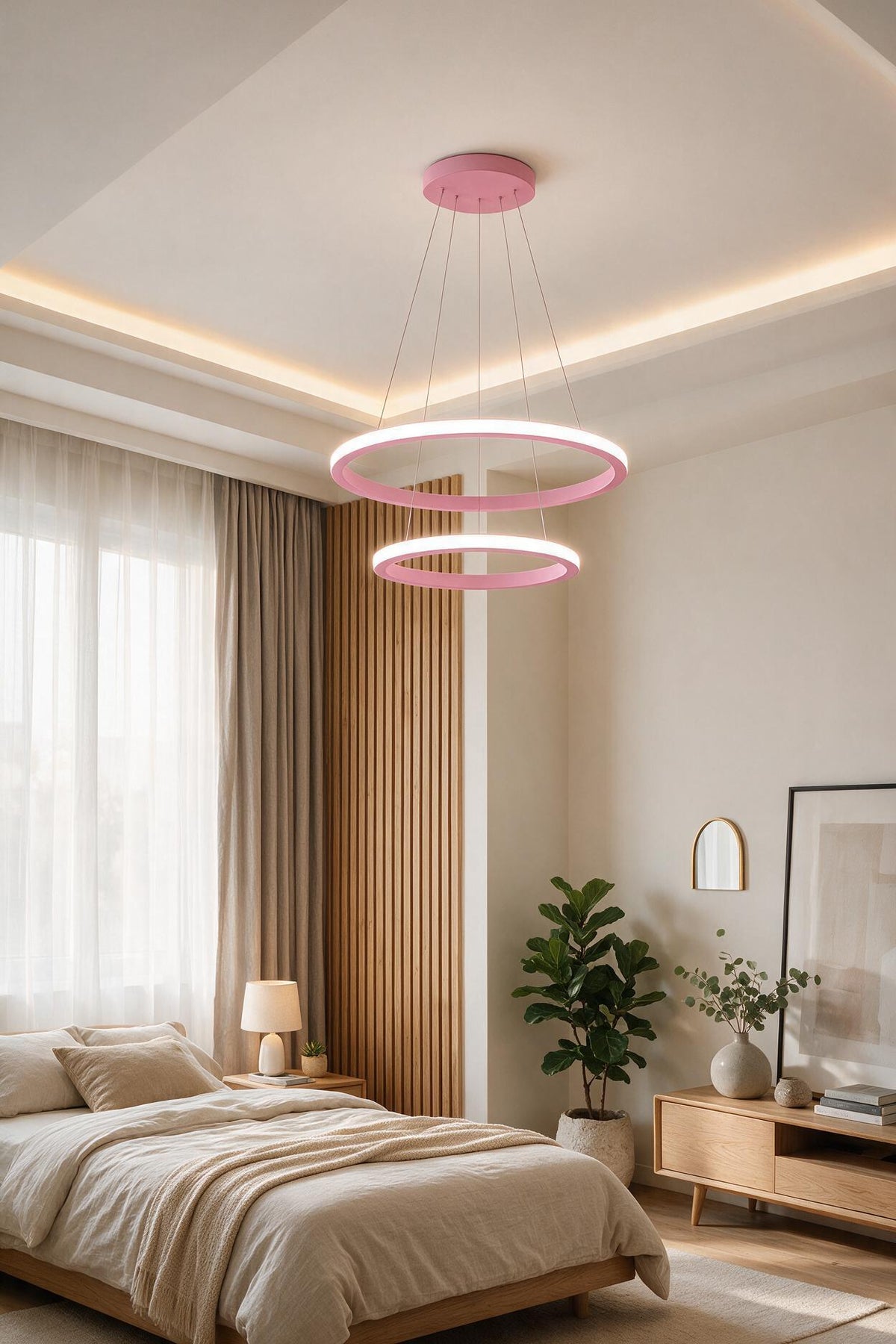 Robin 2 'li Pembe Sarkıt Günışığı Ledli Modern Led Avize