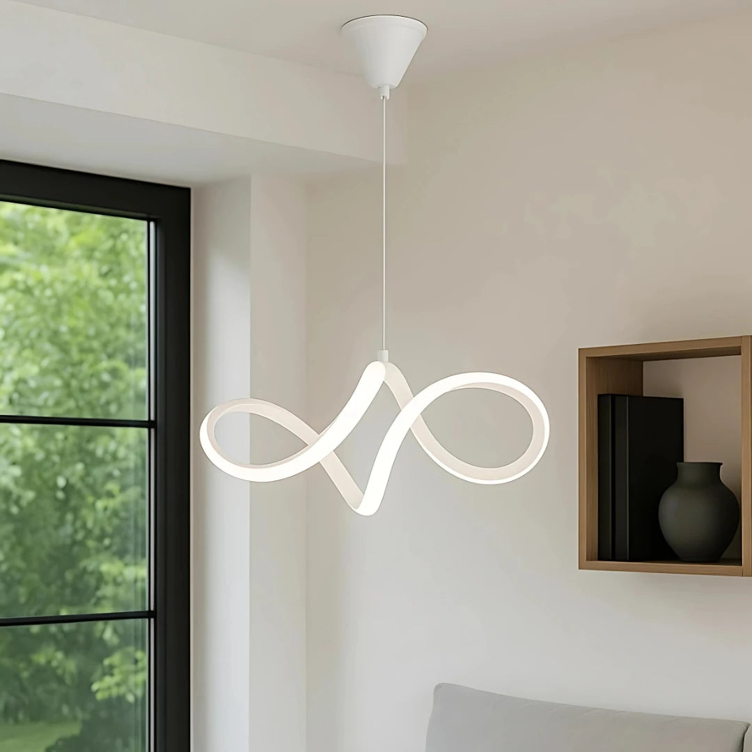 Casabella Mimari Tasarım Beyaz Sarkık Modern Ultra Power Beyaz Ledli Avize