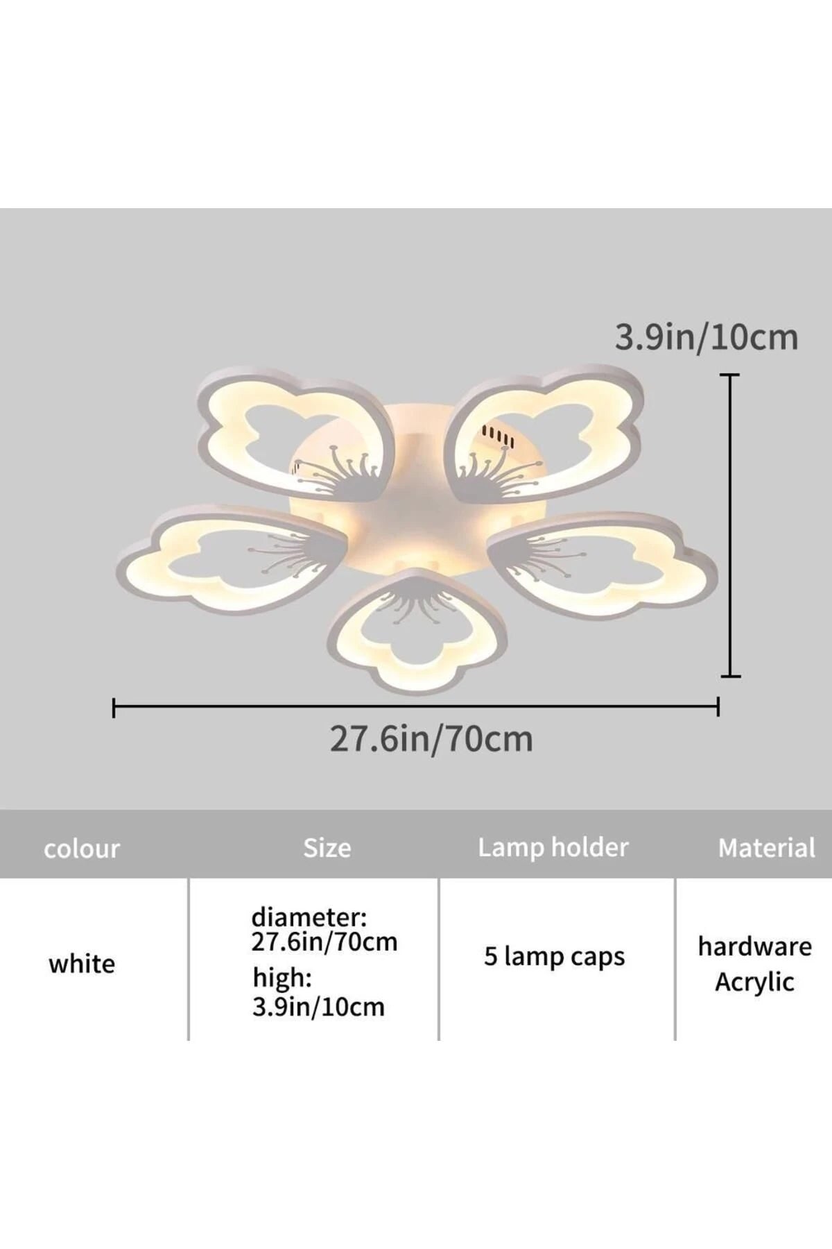 MS17005-5 Beyaz Plafonyer Lüks Modern 5'Lİ Günışığı Ledli Avize