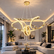 Monza Lüks Cristalya Serisi Gold Kaplamalı 3 Renk Ledli Sarkıt Ledli Avize Modern Led Avize-Çap 45 cm