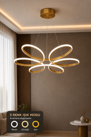 Nipul Eskitme Sarkıt Modern Ultra Süper 3 Renk Işıklı Ledli Avize