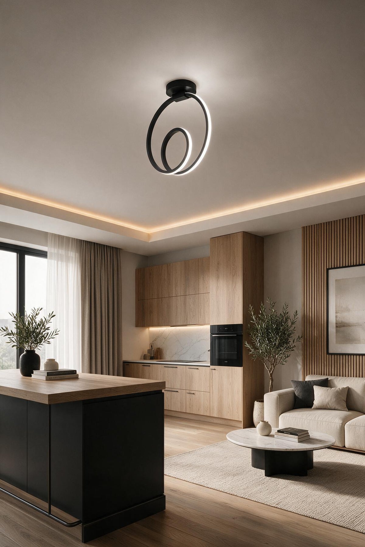 Orjin Siyah Tekli Plafonyer Led Beyaz Işık Ultra Ledli Salon Mutfak Oda Hol Ledli Avize