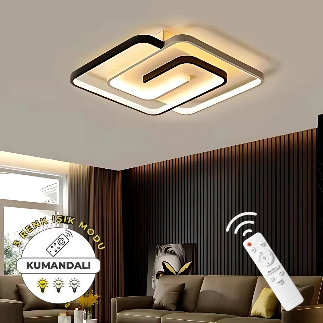 Mabel Uzaktan Kumandalı 3 Renk Ledli Dimmerli Plafonyer Ledli Avize