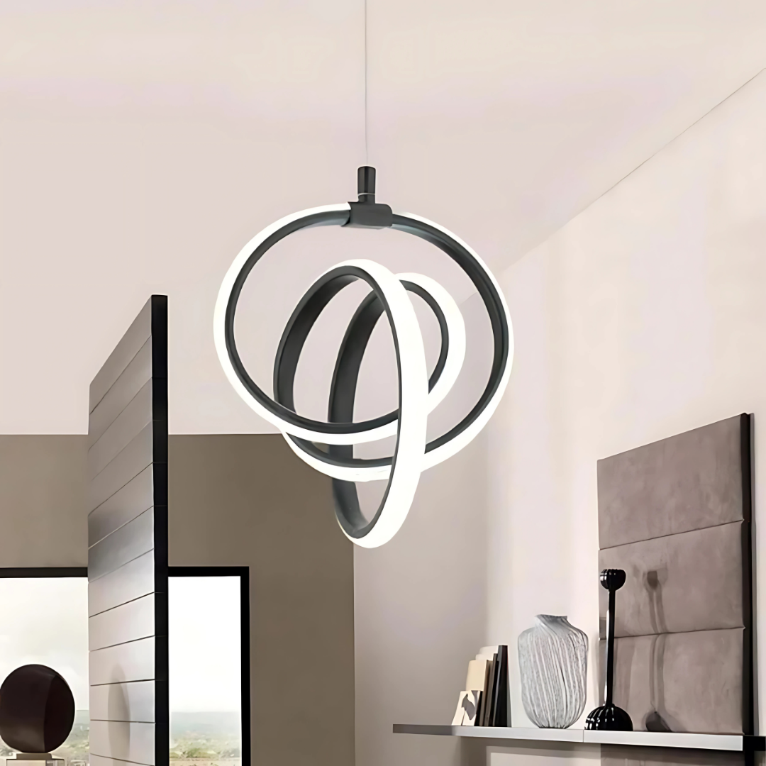 Emily Siyah Modern Sarkıt Led Avize Beyaz Işık Salon Mutfak Oda Hol Ledli Avize