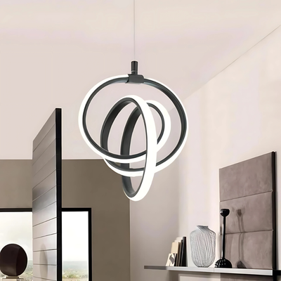 Emily Siyah Modern Sarkıt Led Avize Beyaz Işık Salon Mutfak Oda Hol Ledli Avize