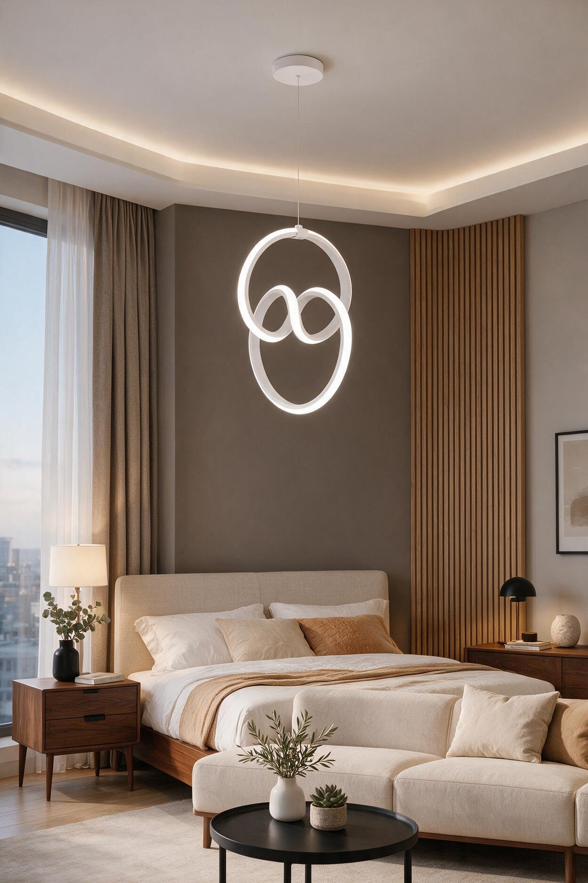 Emily Beyaz Tekli Sarkıt Led Beyaz Işık Ultra Ledli Salon Mutfak Oda Hol Ledli Avize