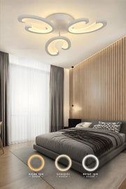 MS30005-3 Modern 3 Renk Ledli Plafonyer Beyaz Lüks 3'Lü Ledli Avize