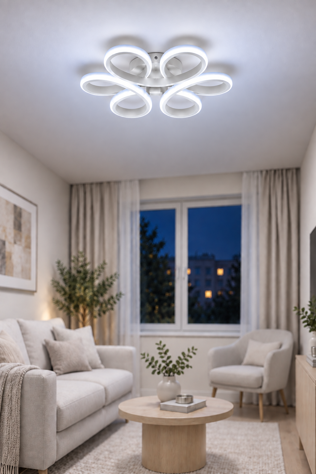 Style Beyaz Plafonyer Ultra Süper Beyaz Ledli Avize