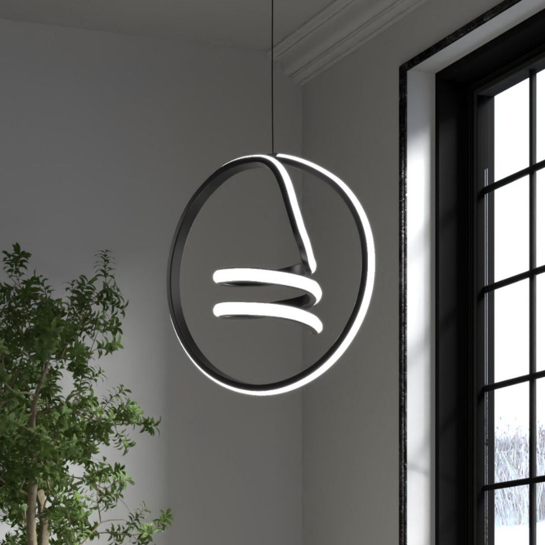 Venita Siyah Tekli Sarkıt Led Günışığı Ultra Ledli Salon Mutfak Oda Hol Ledli Avize