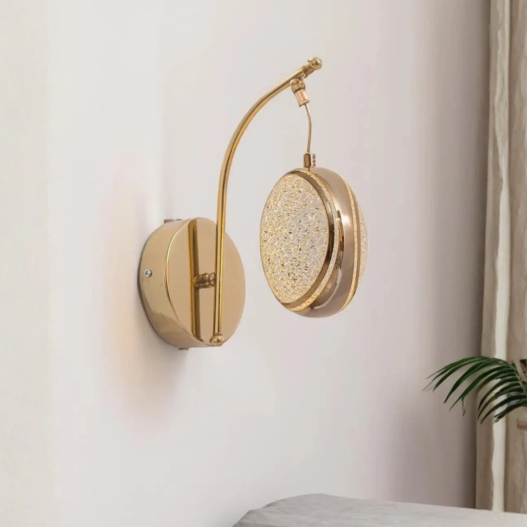 SNM3010 Gold 3 Renk Ledli Lüks Modern Sarkık Tekli Ledli Aplik