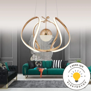 Glow Gold Kaplama 3 Renk Ledli Modern Özel Tasarım Sarkıt Led Avize