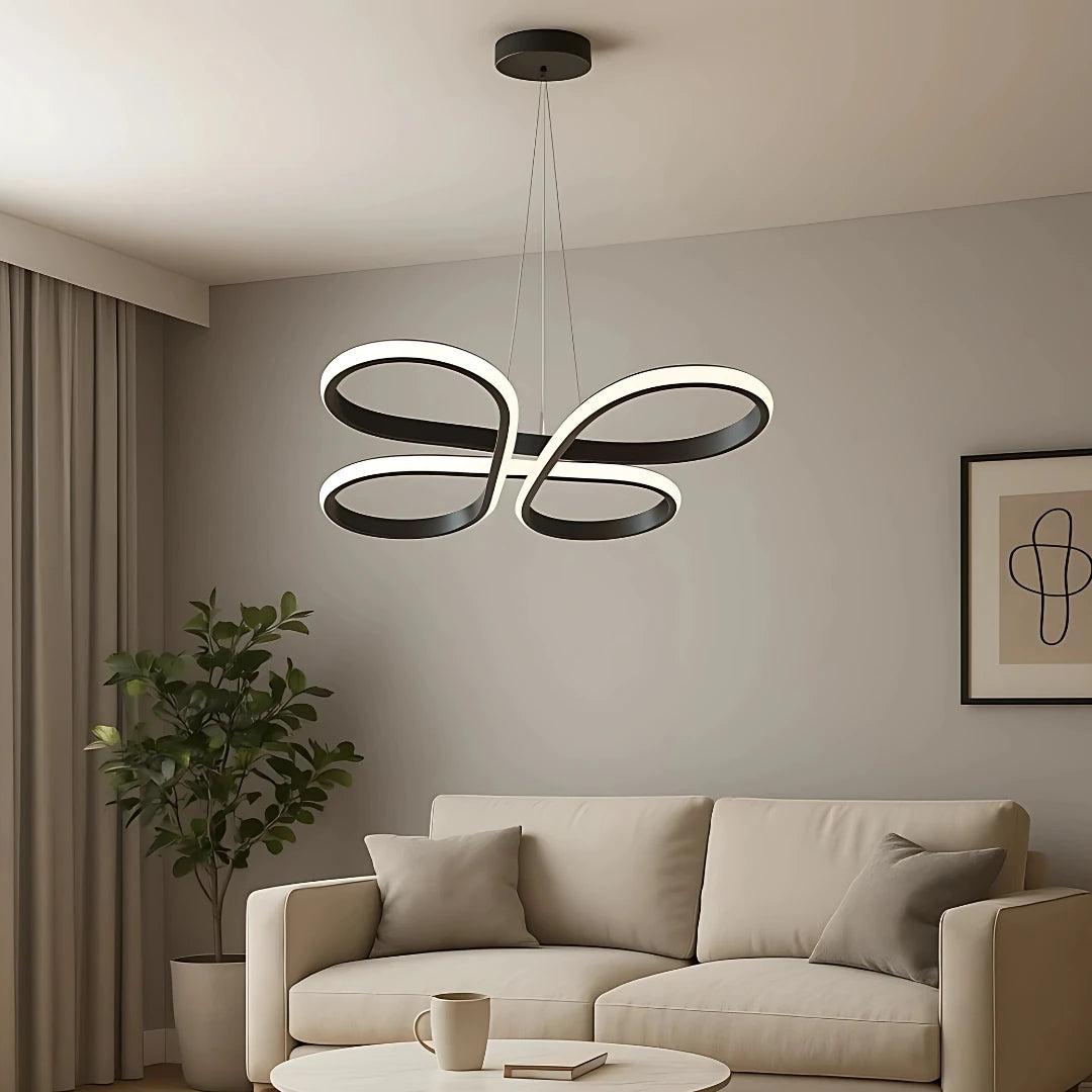 Bohem Siyah 3 Renk Ledli Sarkık Ledli Avize Modern Led Avize