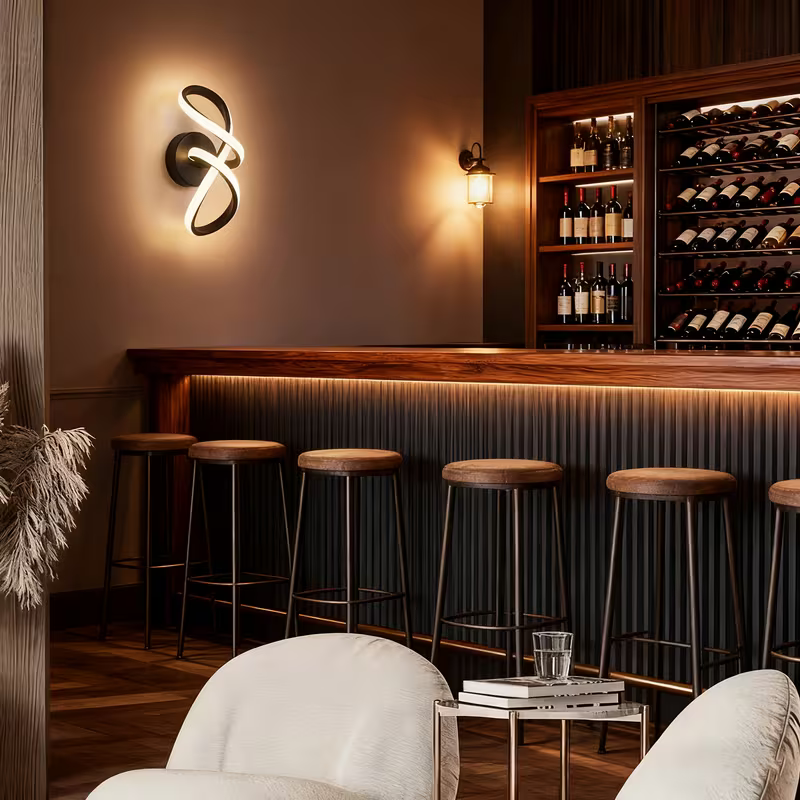 Sahra Modern Siyah Dekoratif Günışığı Ledli Aplik