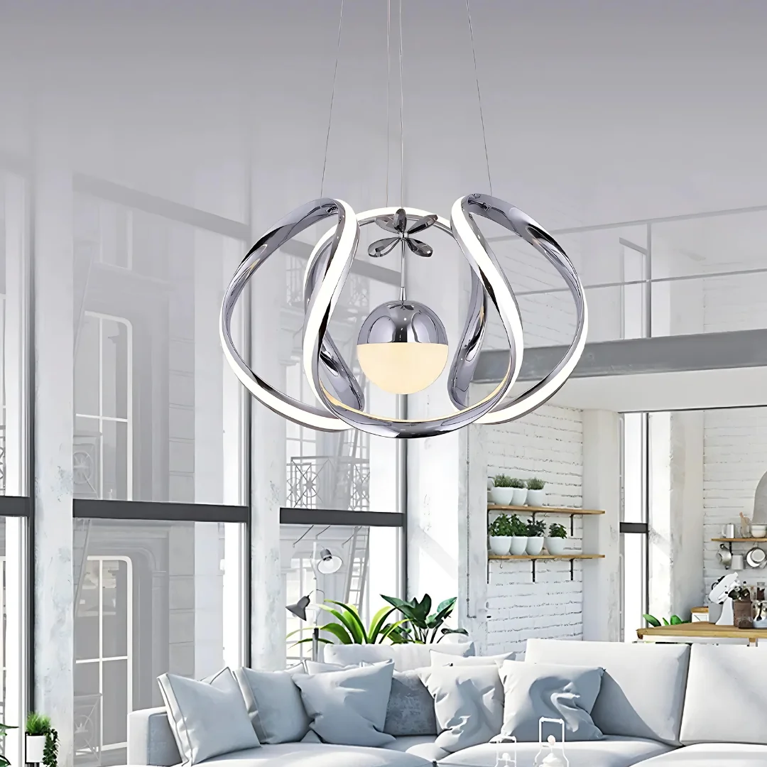 Glow Krom Kaplama 3 Renk Ledli Modern Sarkıt Ledli Avize