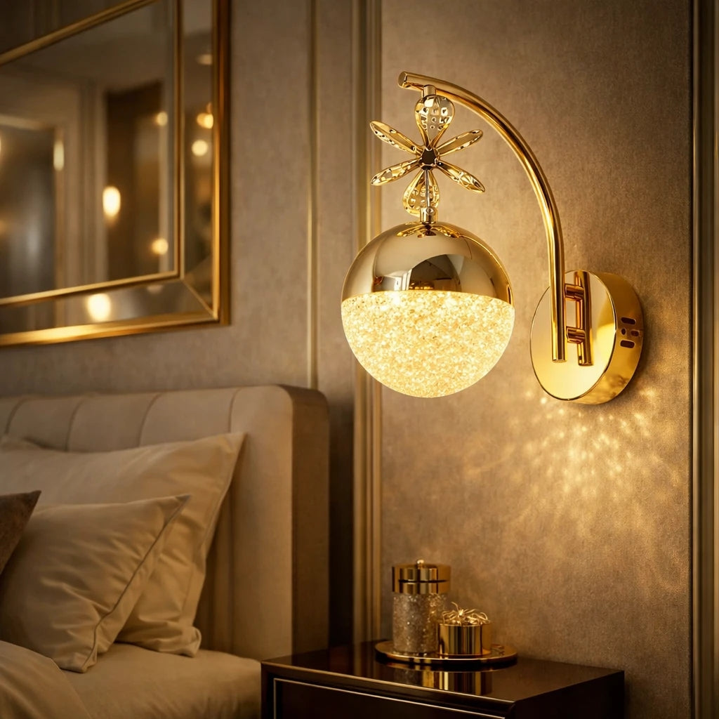 Diana Gold 3 Renk Ledli Gold Kelebek Dekor Detaylı Lüks Modern Tasarım Tekli Ledli Aplik