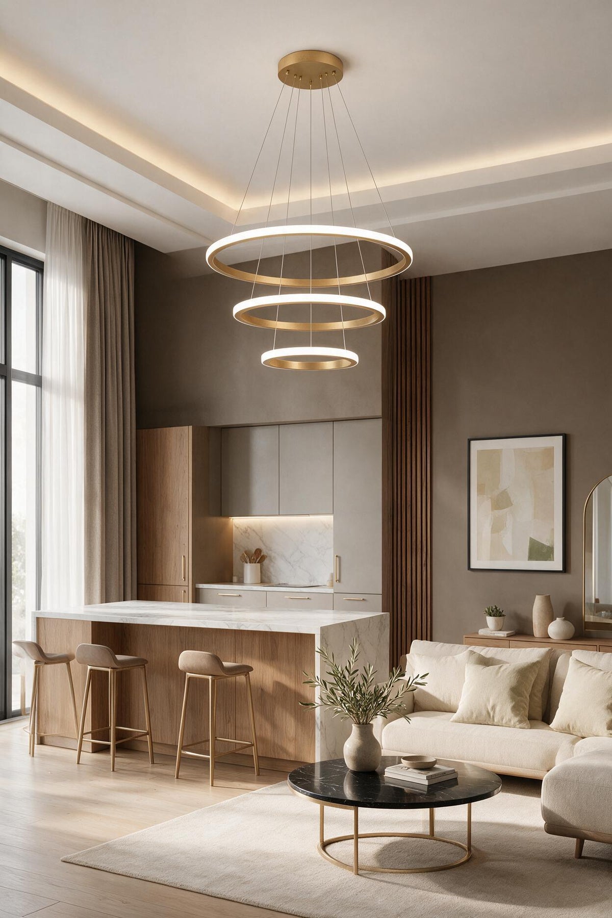 Robin 3'lü Eskitme Günışığı Ledli Modern Avize