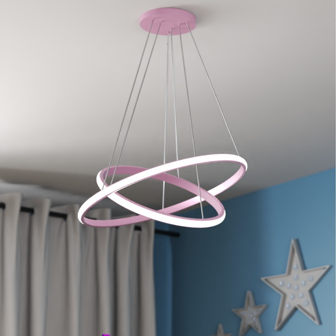 Robin 2 'li Pembe Sarkıt Beyaz Ledli Modern Led Avize