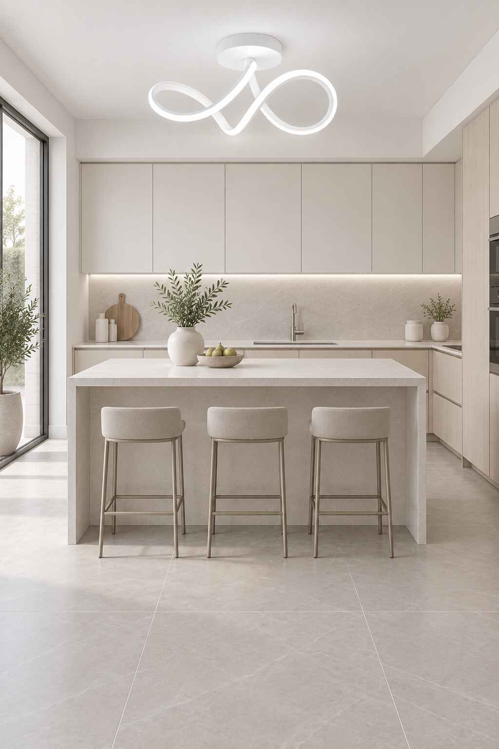 Casabella Modern Beyaz Plafonyer Ultra Power Beyaz Ledli Avize