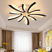 Layla Siyah Plafonyer Lüks Modern 3 Renk Ledli Avize