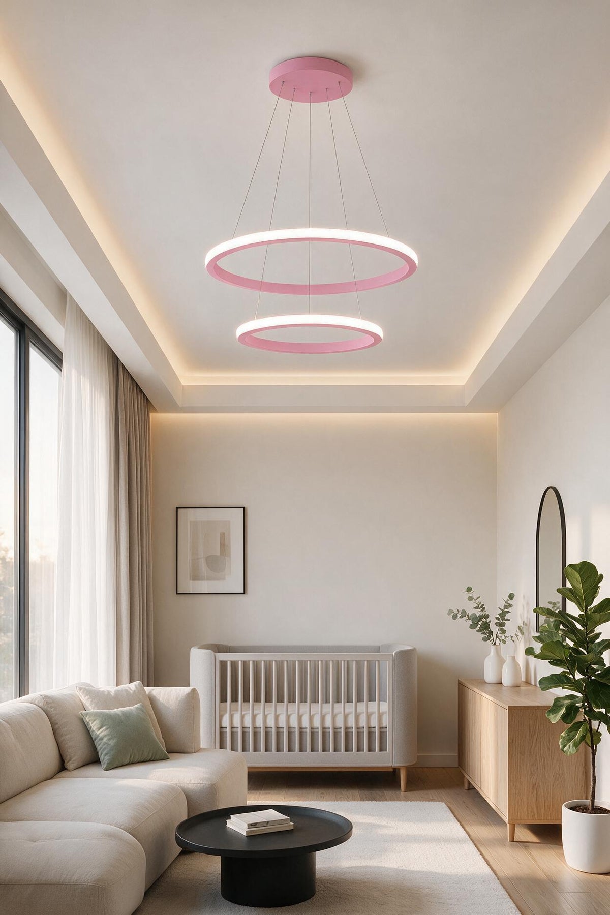 Robin 2 'li Pembe Sarkıt Günışığı Ledli Modern Led Avize