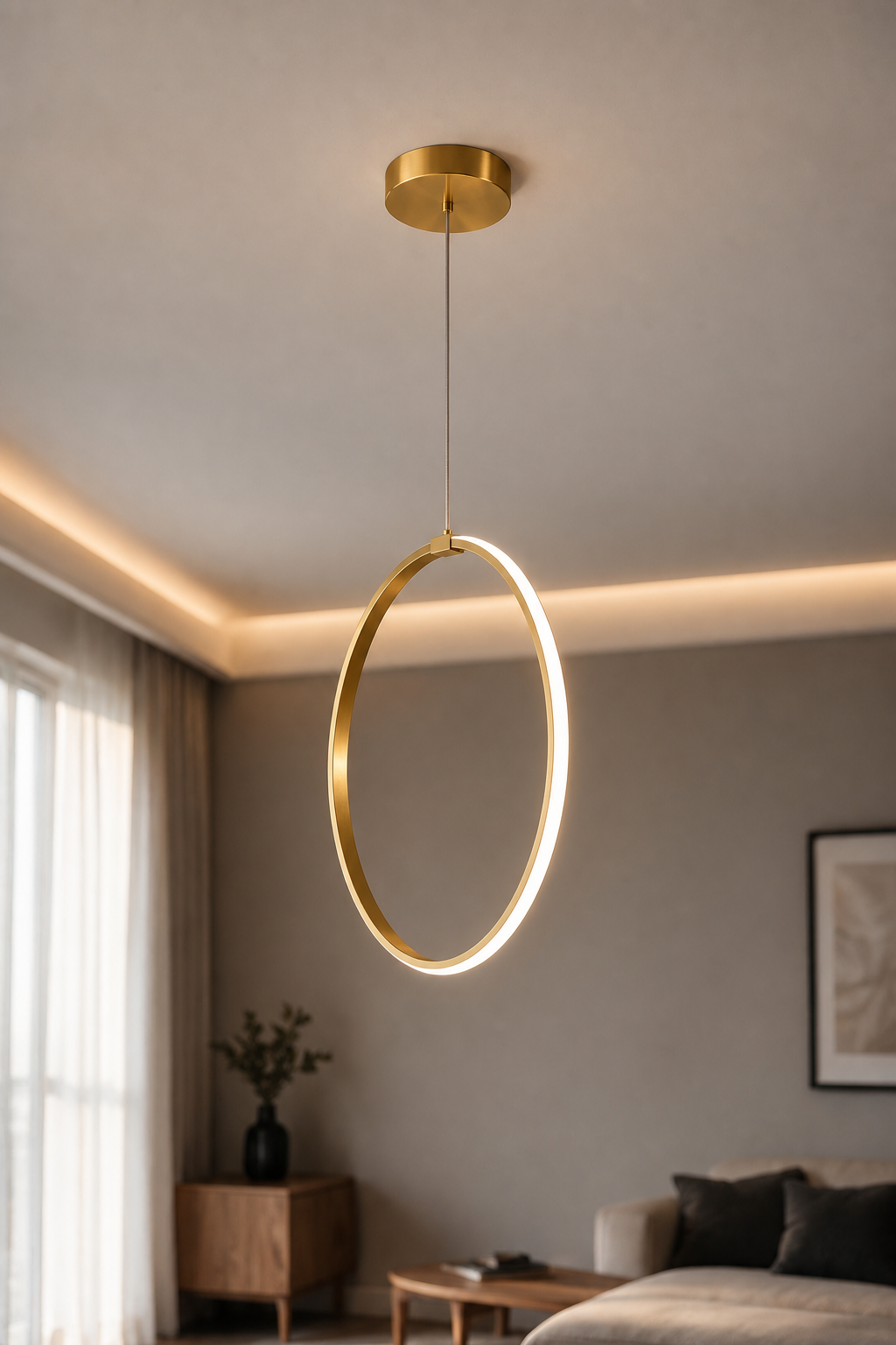 Rings Eskitme Tekli Sarkıt Led Günışığı Ultra Ledli Salon Mutfak Oda Hol Ledli Avize