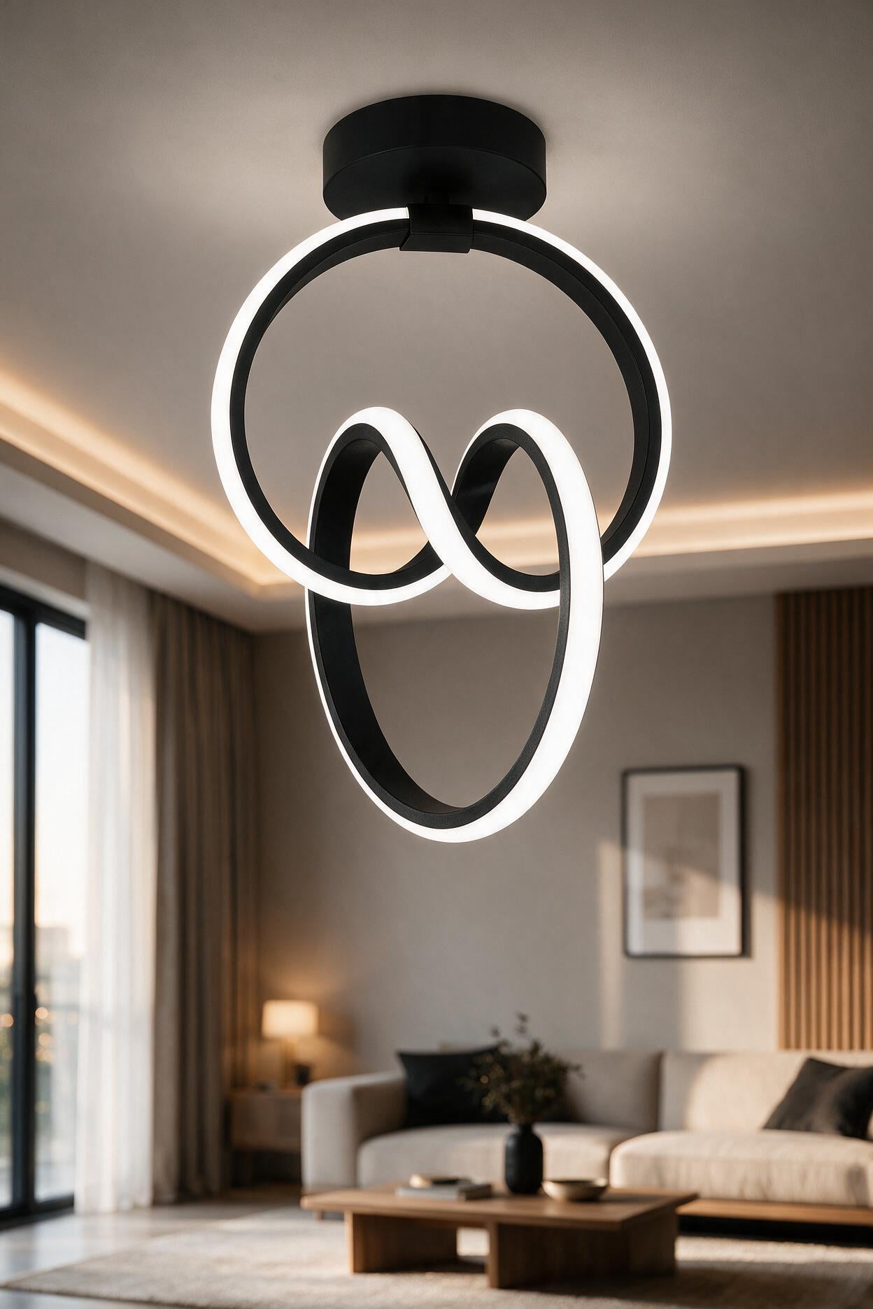Emily Siyah Tekli Plafonyer Led Beyaz Ultra Ledli Salon Mutfak Oda Hol Ledli Avize