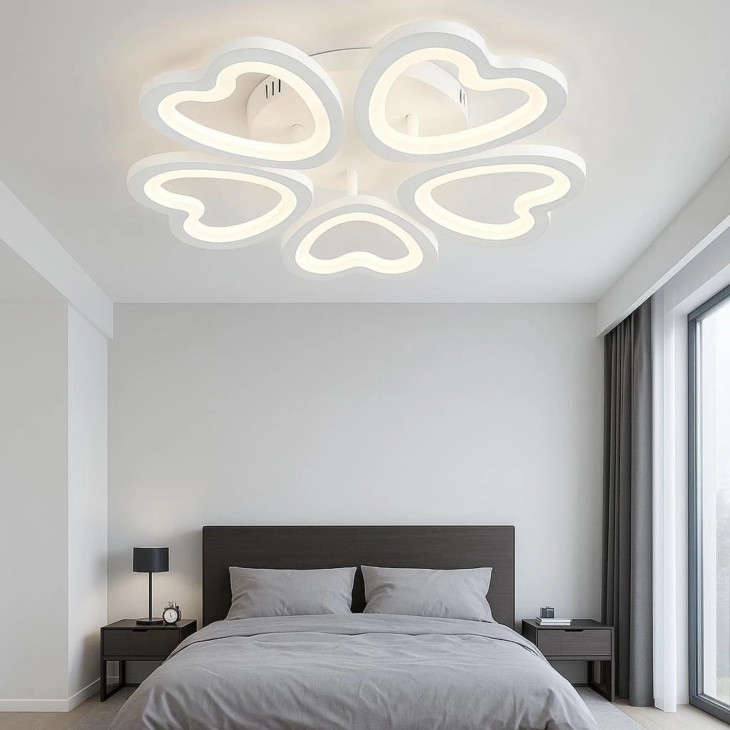 MS61005-5 Modern 3 Renk Ledli Mimari Tasarım Beyaz Plafonyer Lüks 5'Li Ledli Avize