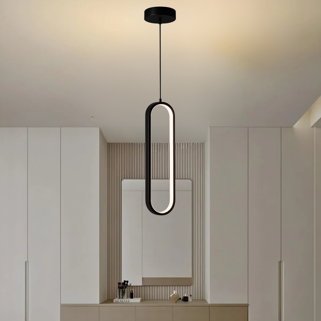 Ovis Siyah Beyaz Işık Ledli Modern Sarkıt Led Avize