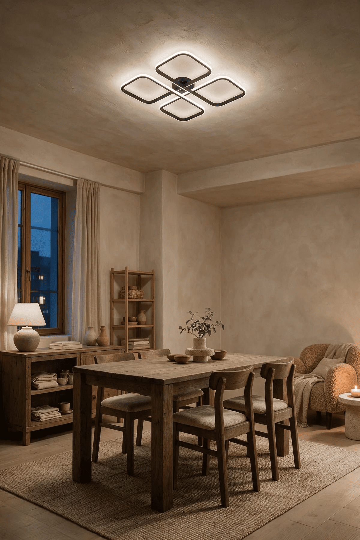 Riva Siyah 3 Renk Plafonyer Led Avize