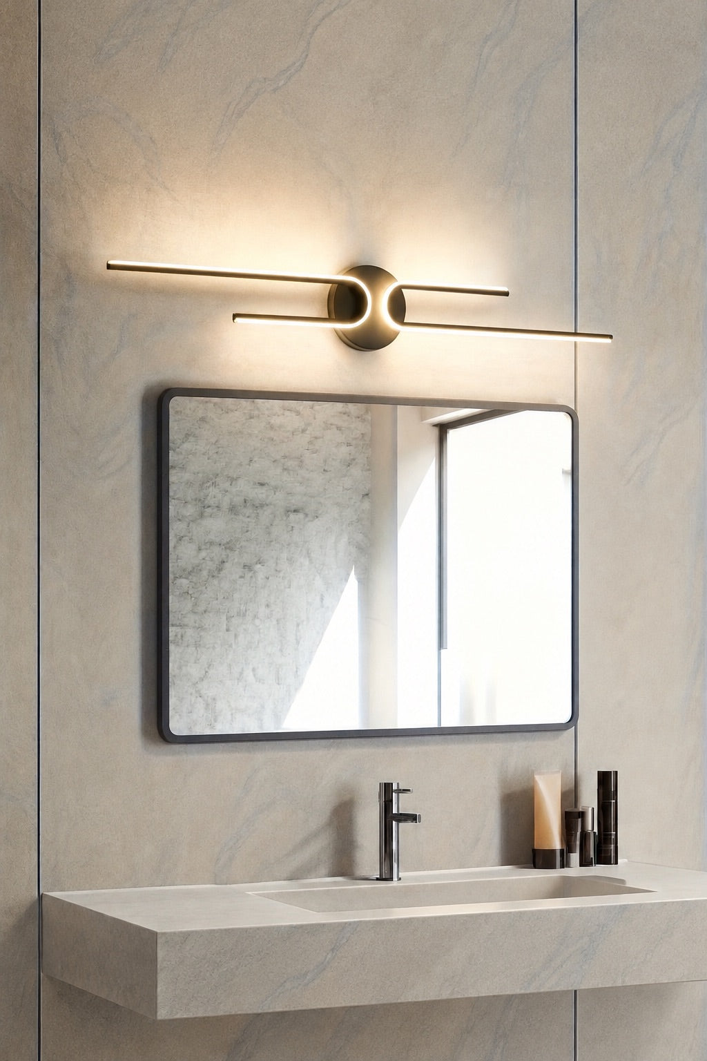 Mossa Modern Siyah Dekoratif Günışığı Ledli Aplik