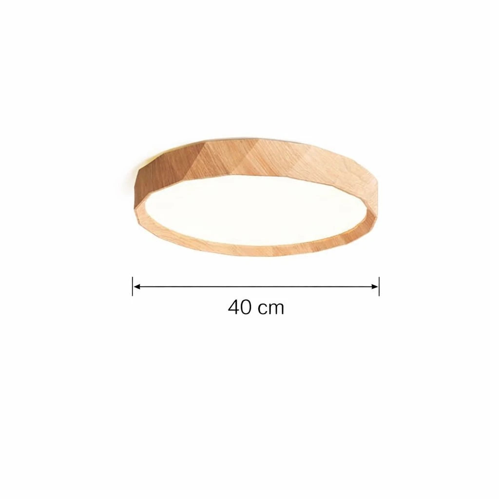Antik Burma 40'Lık Meşe Ahşap Desenli Uzaktan Kumandalı Plafonyer 3 Renk Ledli Avize Çap - 40 cm