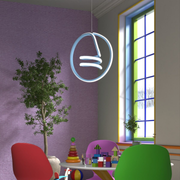 Venita Mavi Tekli Sarkıt Led Beyaz Işık Ultra Ledli Salon Mutfak Oda Hol Ledli Avize