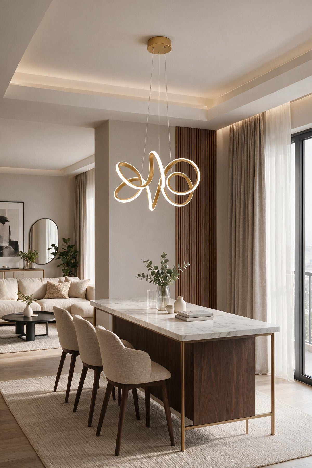 Endiy Eskitme Modern Sarkıt Led Avize Salon Mutfak Oda Hol Ledli Avize Beyaz Işık