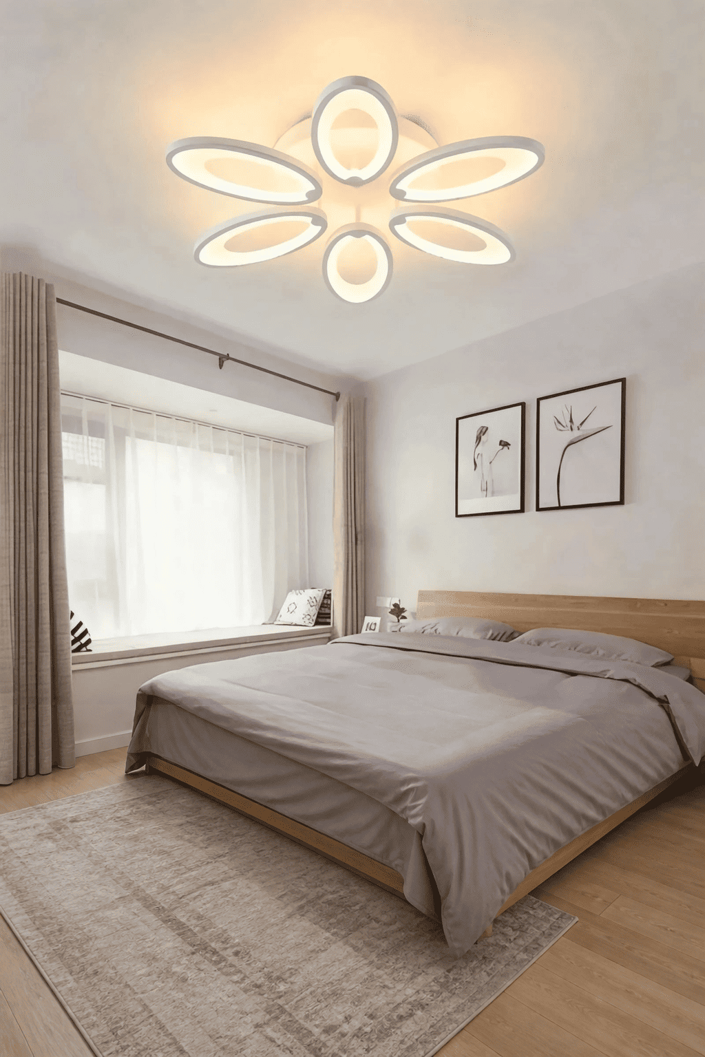 MS31005-6 Modern 3 Renk Ledli Beyaz Plafonyer Lüks Modern 6'lı Ledli Avize
