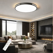 Vista Modern Siyah 50'Lik Uzaktan Kumandalı Dimmerli 3 Renk Ledli Plafonyer Ledli Avize Çap 50 cm