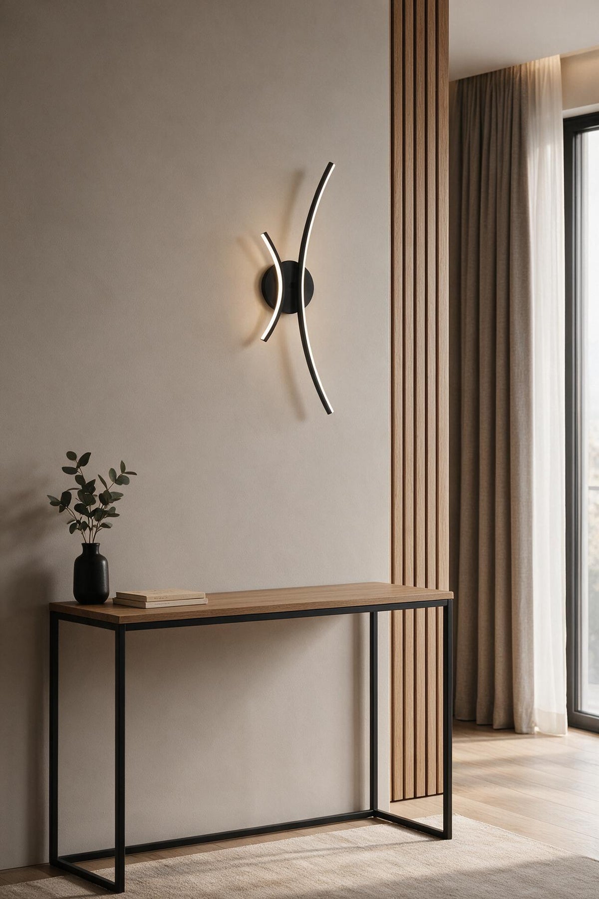 Youto Modern Siyah Dekoratif Günışığı Ledli Aplik