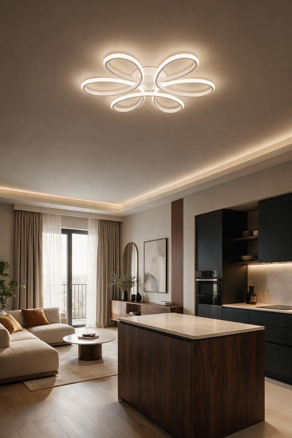 Linup Modern Beyaz Plafonyer Tavana Sıfır Beyaz Işık Salon Mutfak Yatak Odası Led Avize