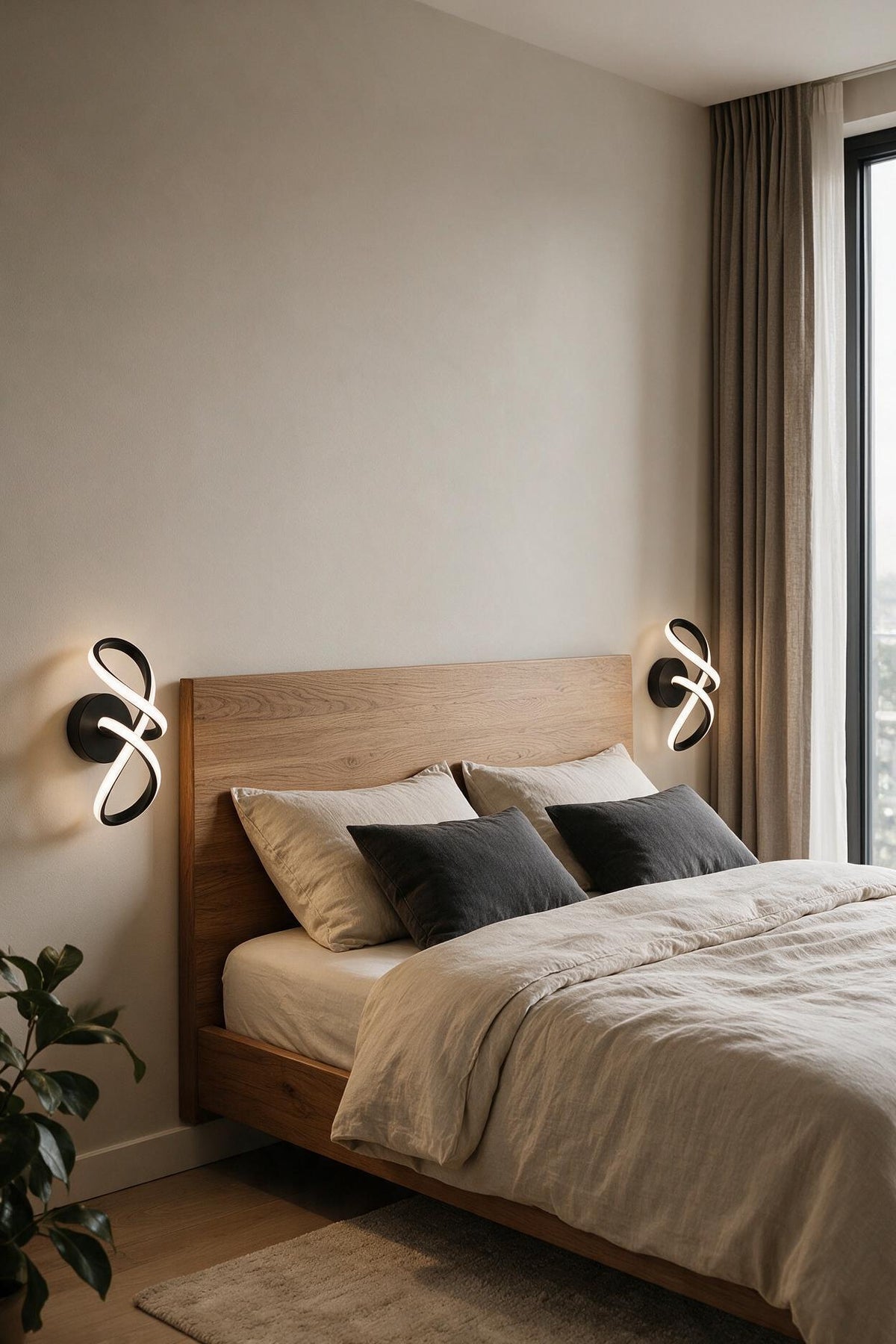 Sahra Modern Siyah Dekoratif Günışığı Ledli Aplik